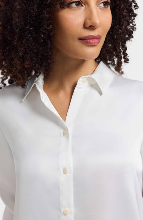 Foxcroft Bianca Satin Shirt In White