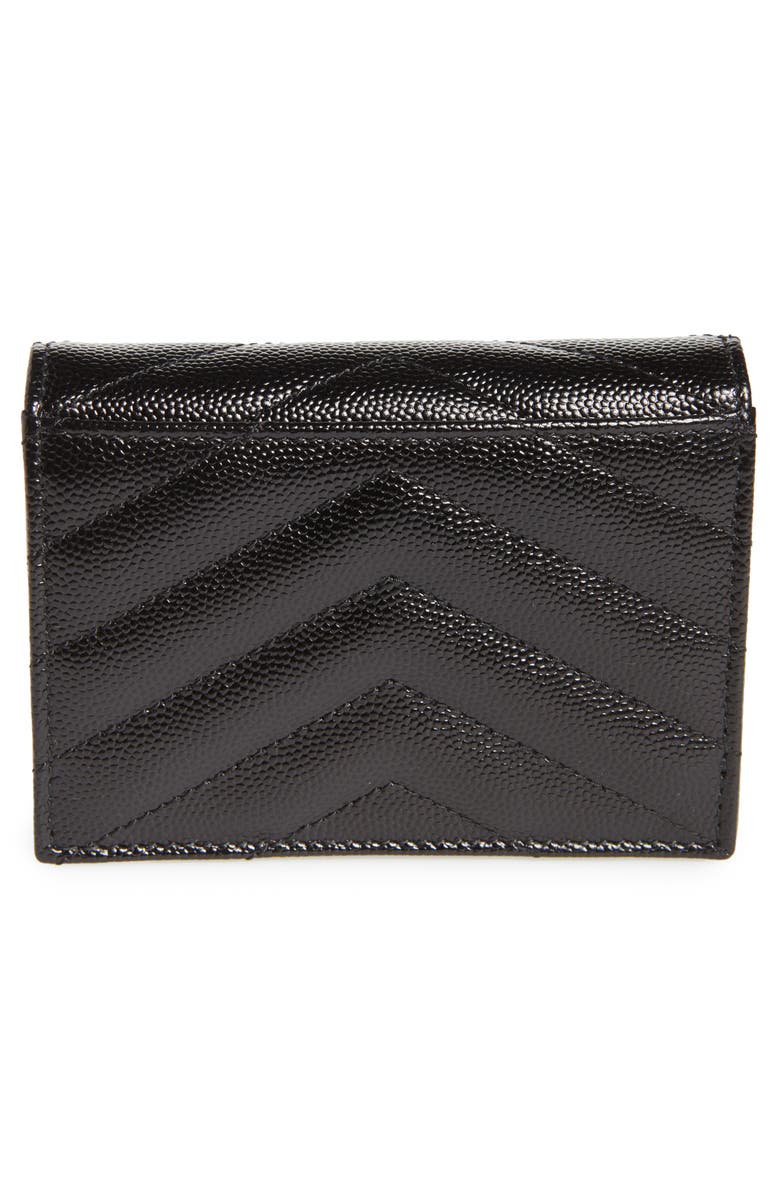 Saint Laurent Monogram Quilted Leather Card Case, Alternate, color, 