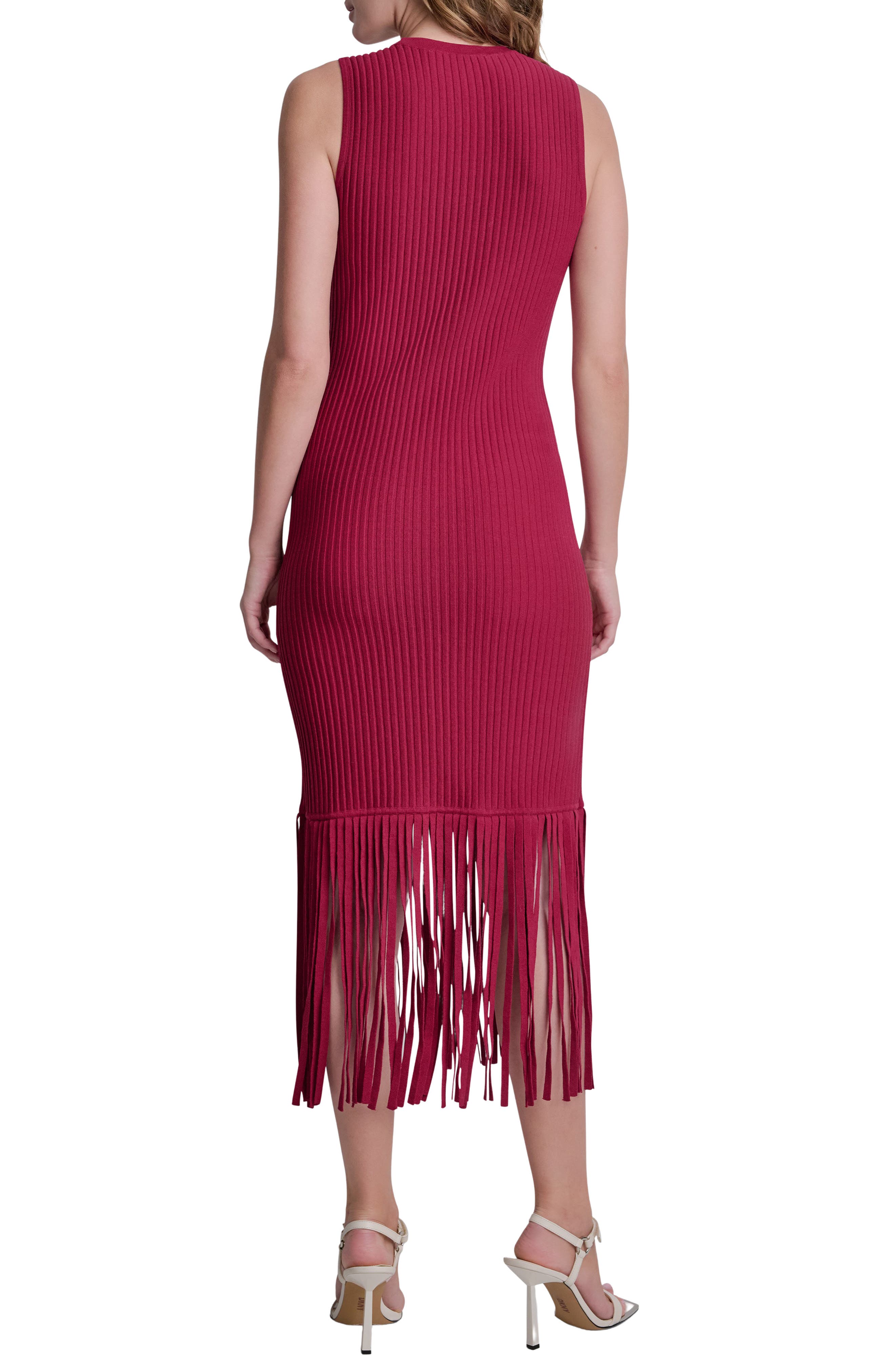 Fringe Sleeveless Sweater Dress - image 4