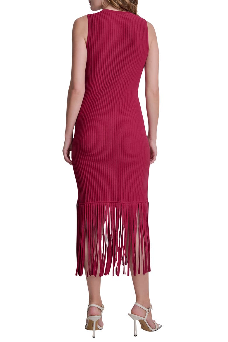 Fringe Sleeveless Sweater Dress, Alternate, color, RHYTHM RED