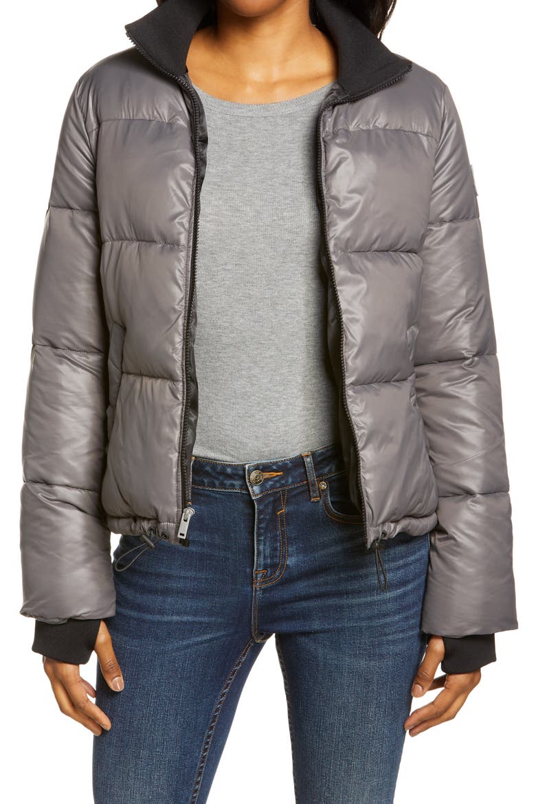 Izzie Water Repellent Puffer Jacket, Main, color, DARK GREY