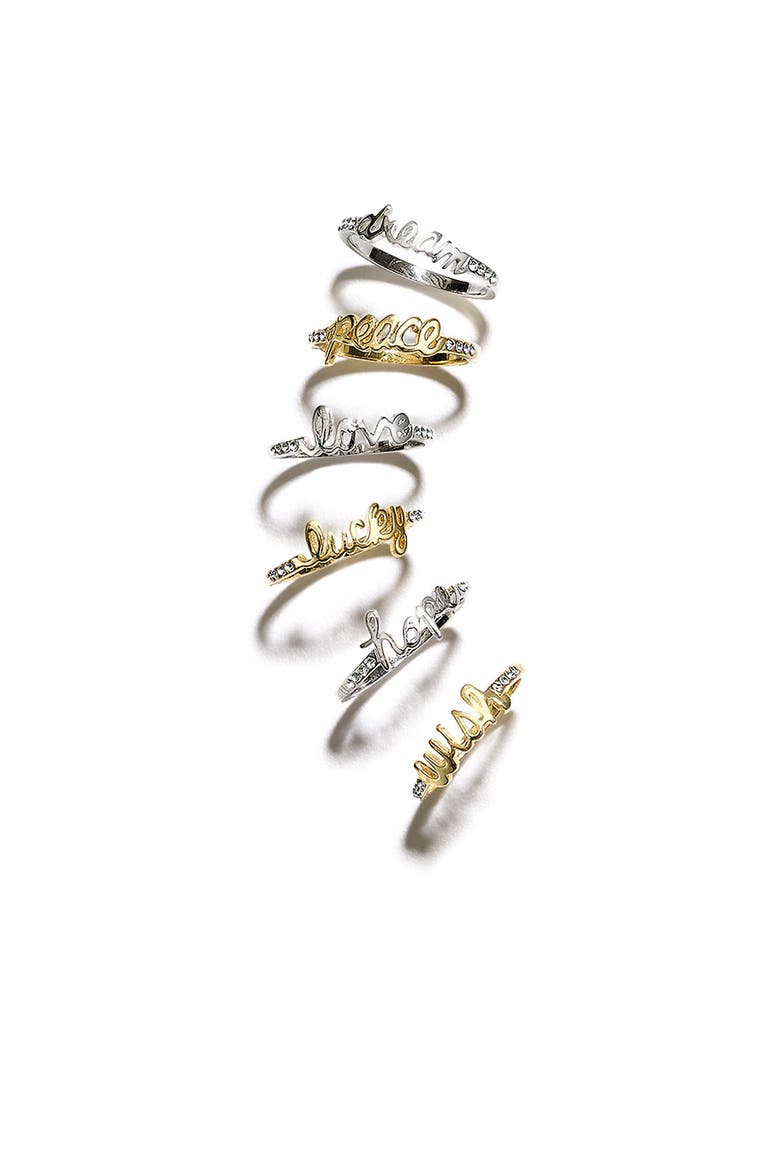 'Messages - Love' Script Ring (Nordstrom Exclusive), Alternate, color, LOVE - GOLD