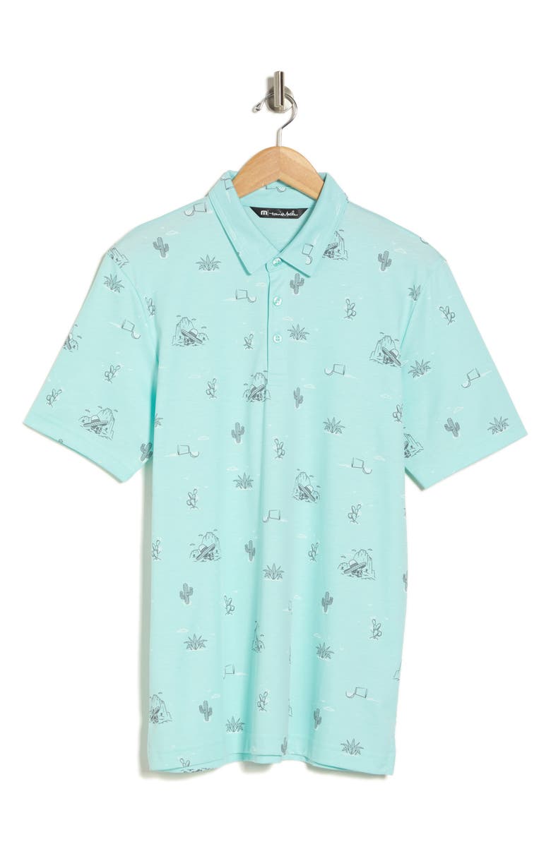 TravisMathew All The Tacos Polo, Alternate, color, Heather Turquoise
