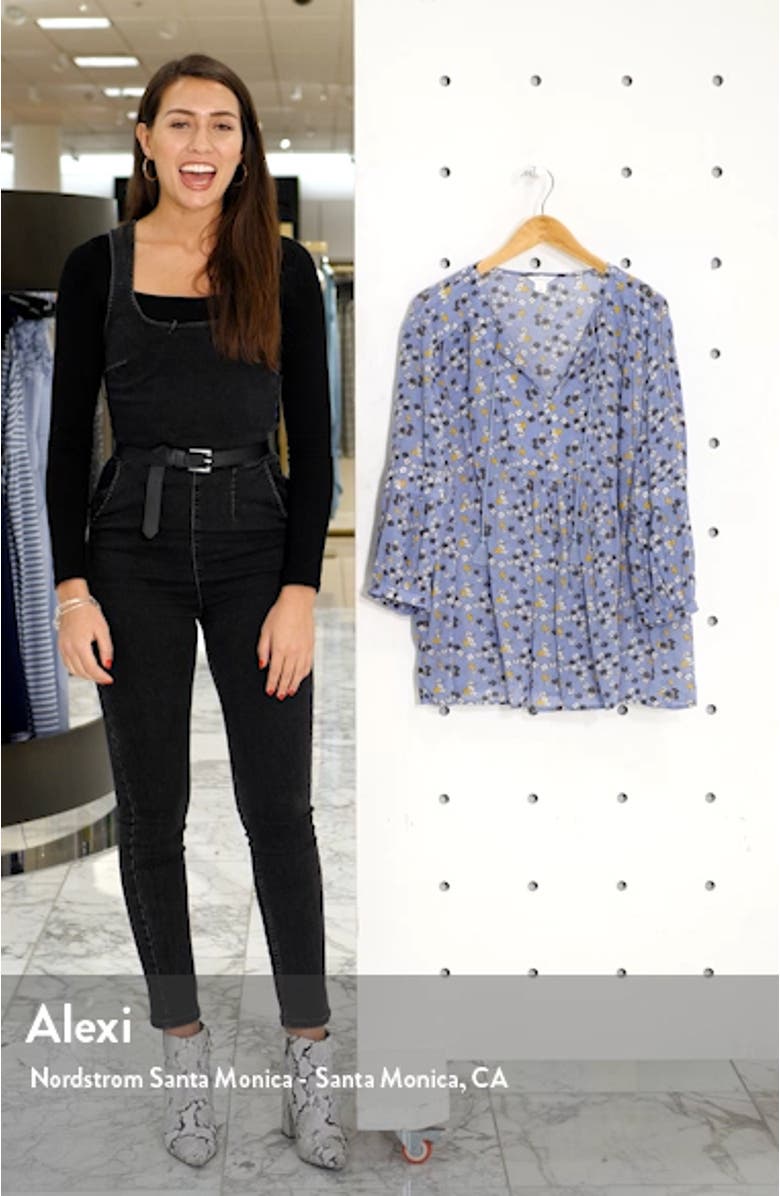 Split Neck Print Blouse, sales video thumbnail