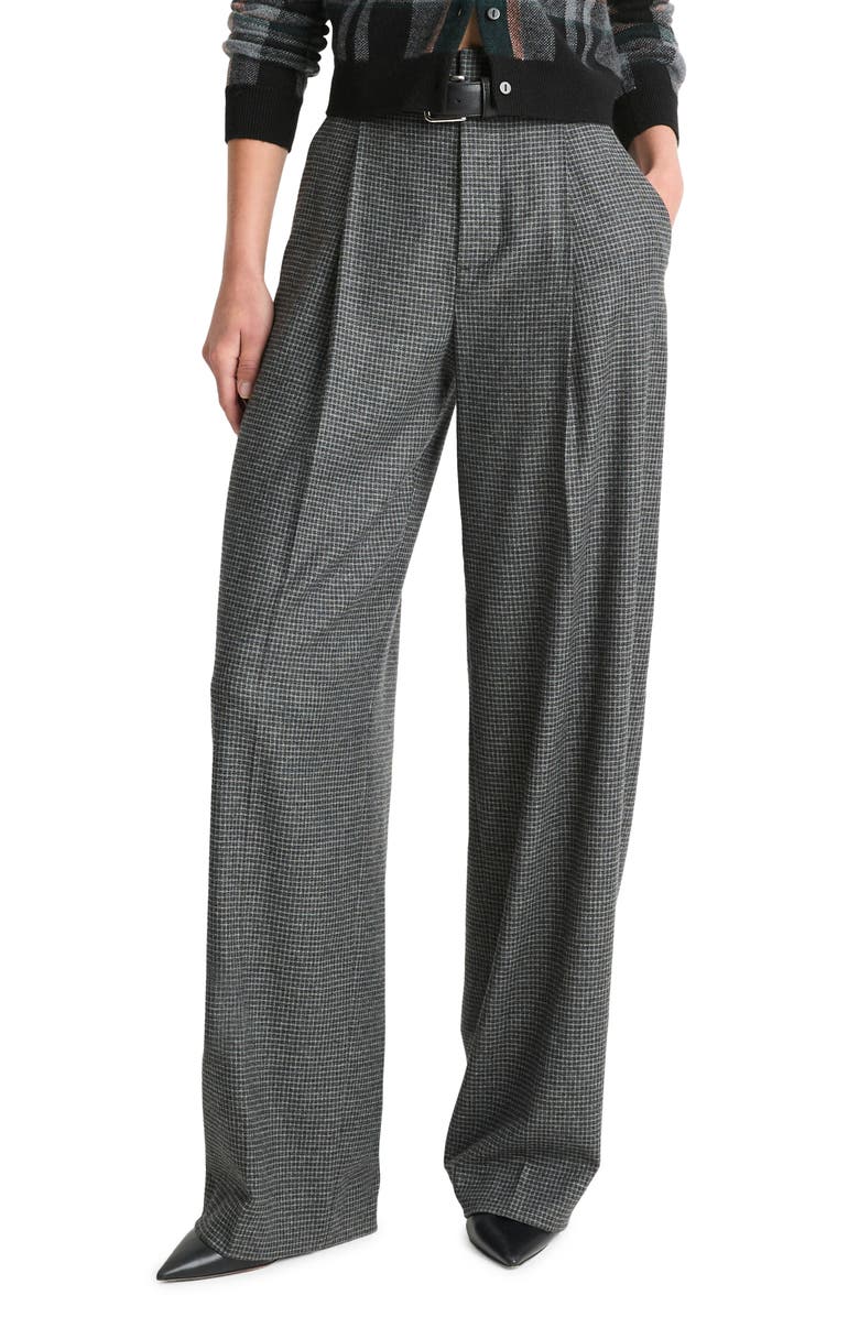Vince Microcheck High Waist Wide Leg Pants, Main, color,