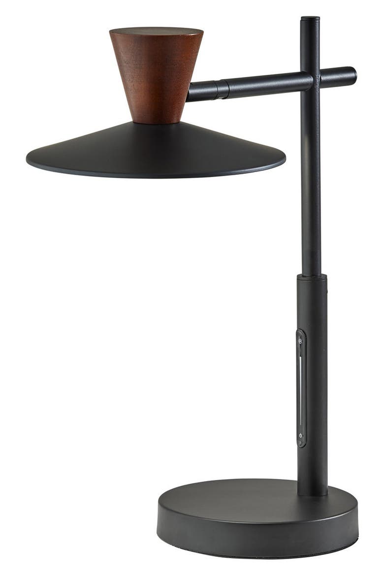 Elmore LED Desk Lamp, Main, color, BLACK W. WALNUT WOOD