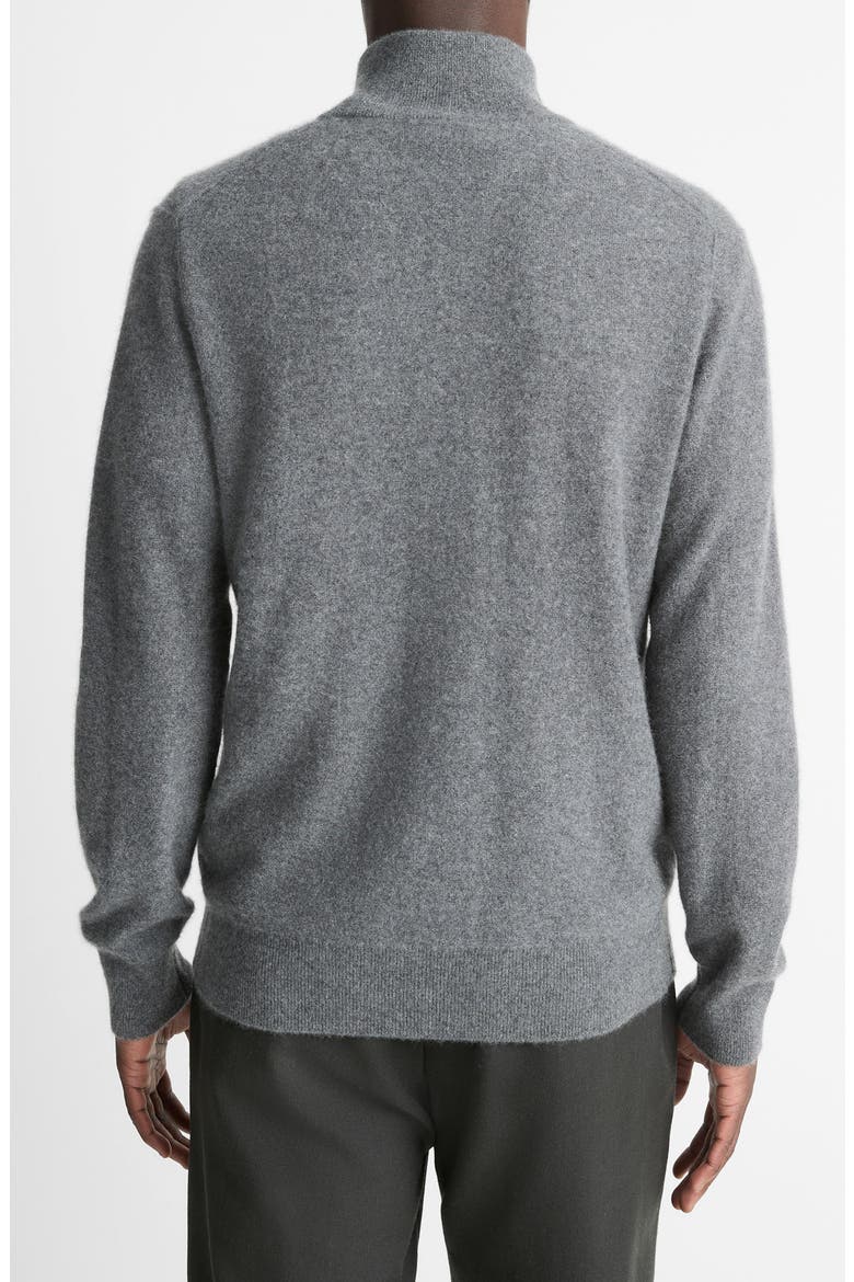 Quarter Zip Cashmere Sweater, Alternate, color, MEDIUM HEATHER GREY