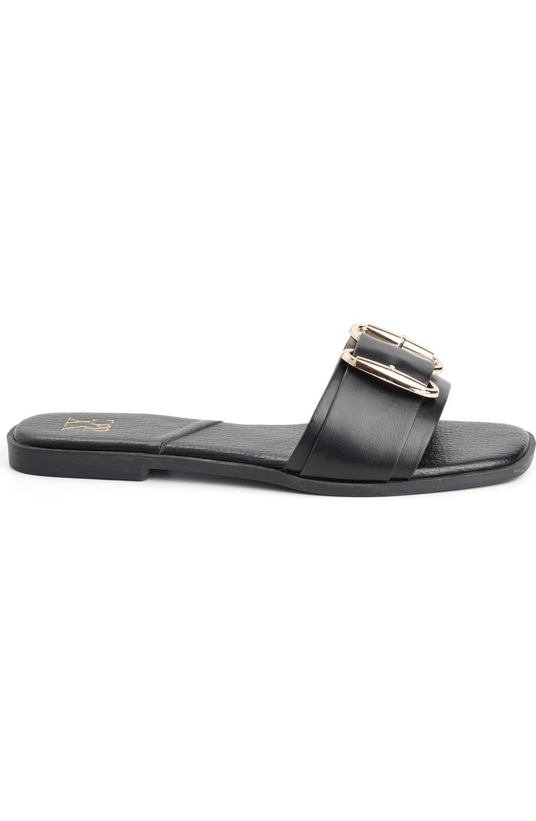 NEW YORK AND COMPANY Wenda Buckle Slide Sandal, Alternate, color, Black