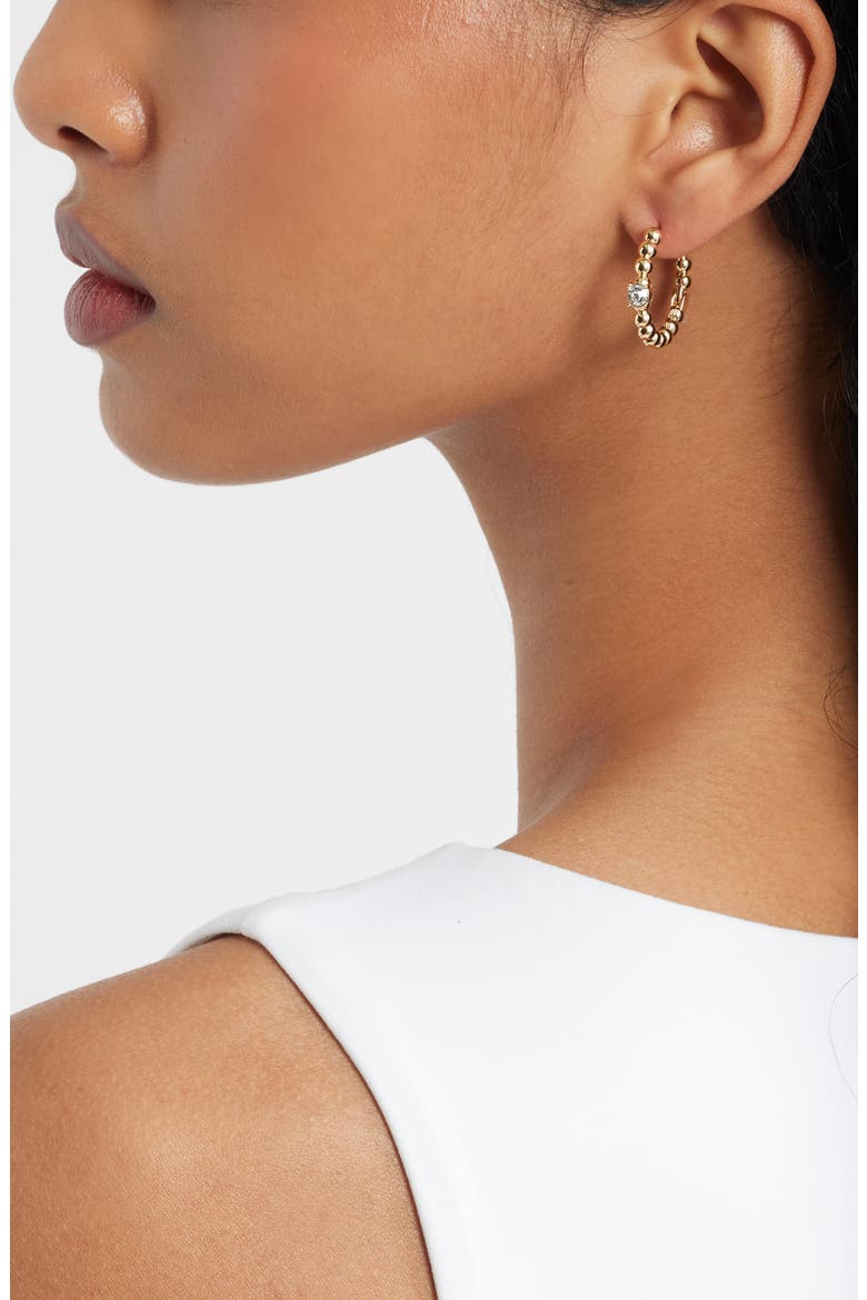 3 Pairs Twisted Metal Huggie Hoop Earrings, Alternate, color, CLEAR- GOLD