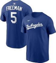 Nike Men's Nike Freddie Freeman Royal Los Angeles Dodgers Alternate Name & Number T-Shirt