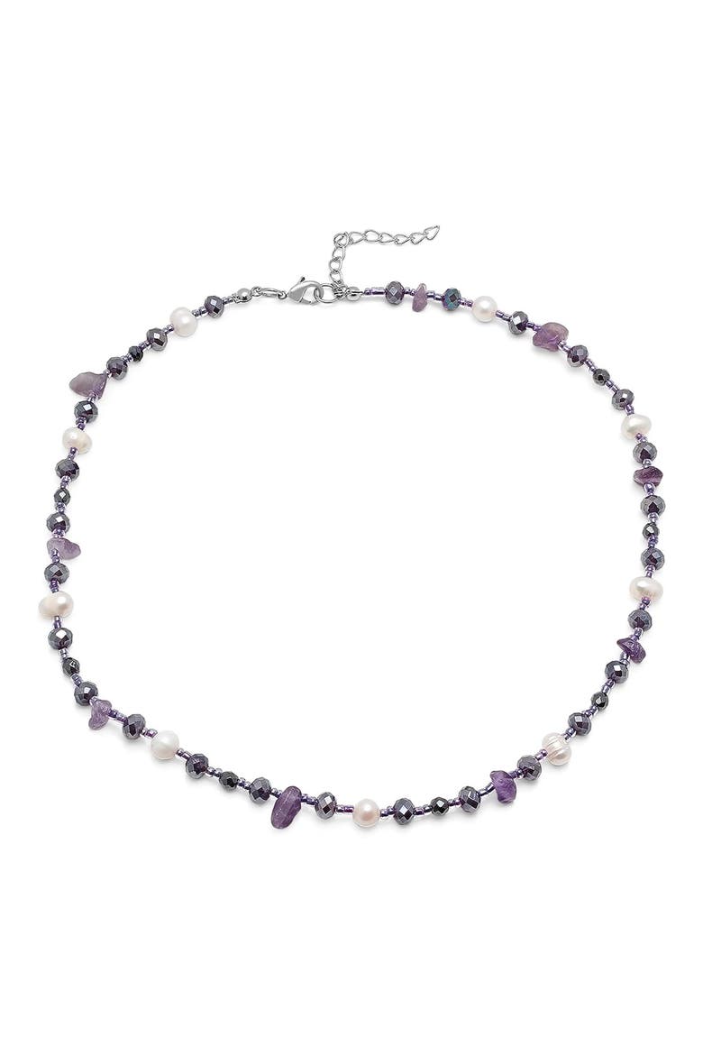 Freshwater Pearl & Amethyst Beaded Necklace, Main, color, MULTI