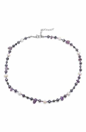 Freshwater Pearl & Amethyst Beaded Necklace