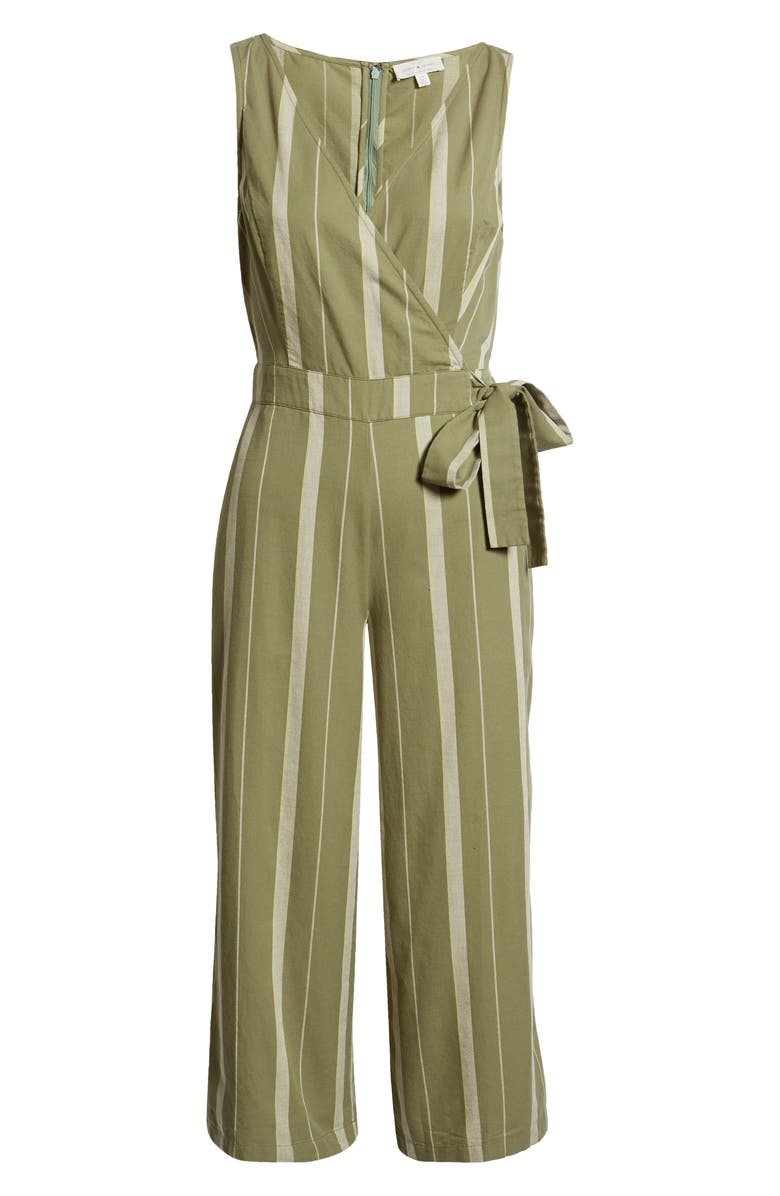 Lucky Brand Daisy Stripe Sleeveless Cotton Jumpsuit, Alternate, color, 