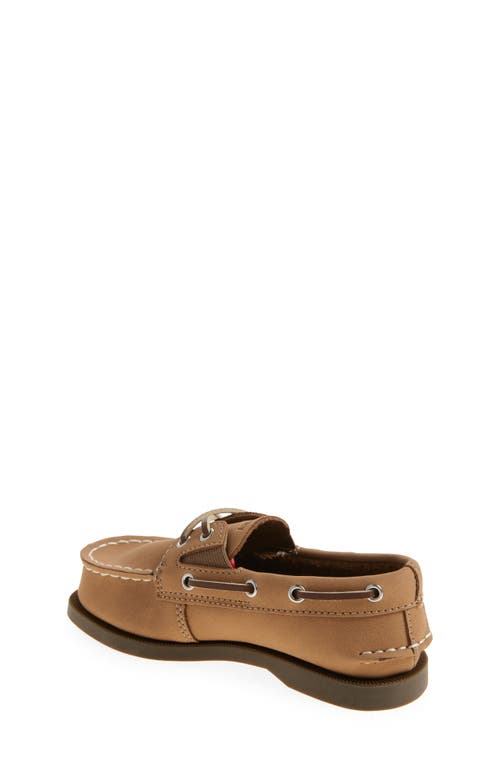 Sperry Kids' Authentic 2-eye Nubuck Boat Shoe In Chestnut