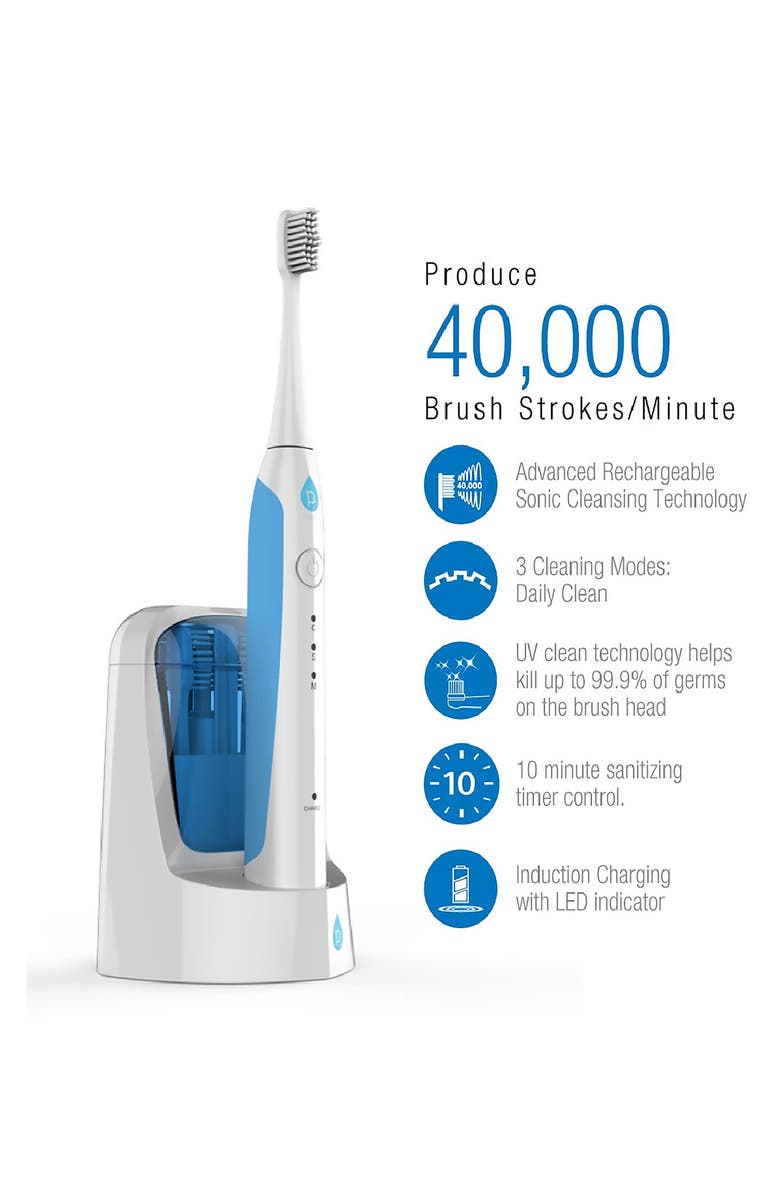 PURSONIC S750 Sonic Smart Series Electronic Power Rechargeable Battery Toothbrush, Alternate, color, White