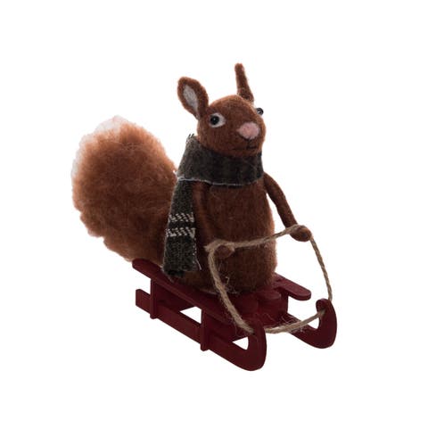 Squirrel On Sleigh Figurine