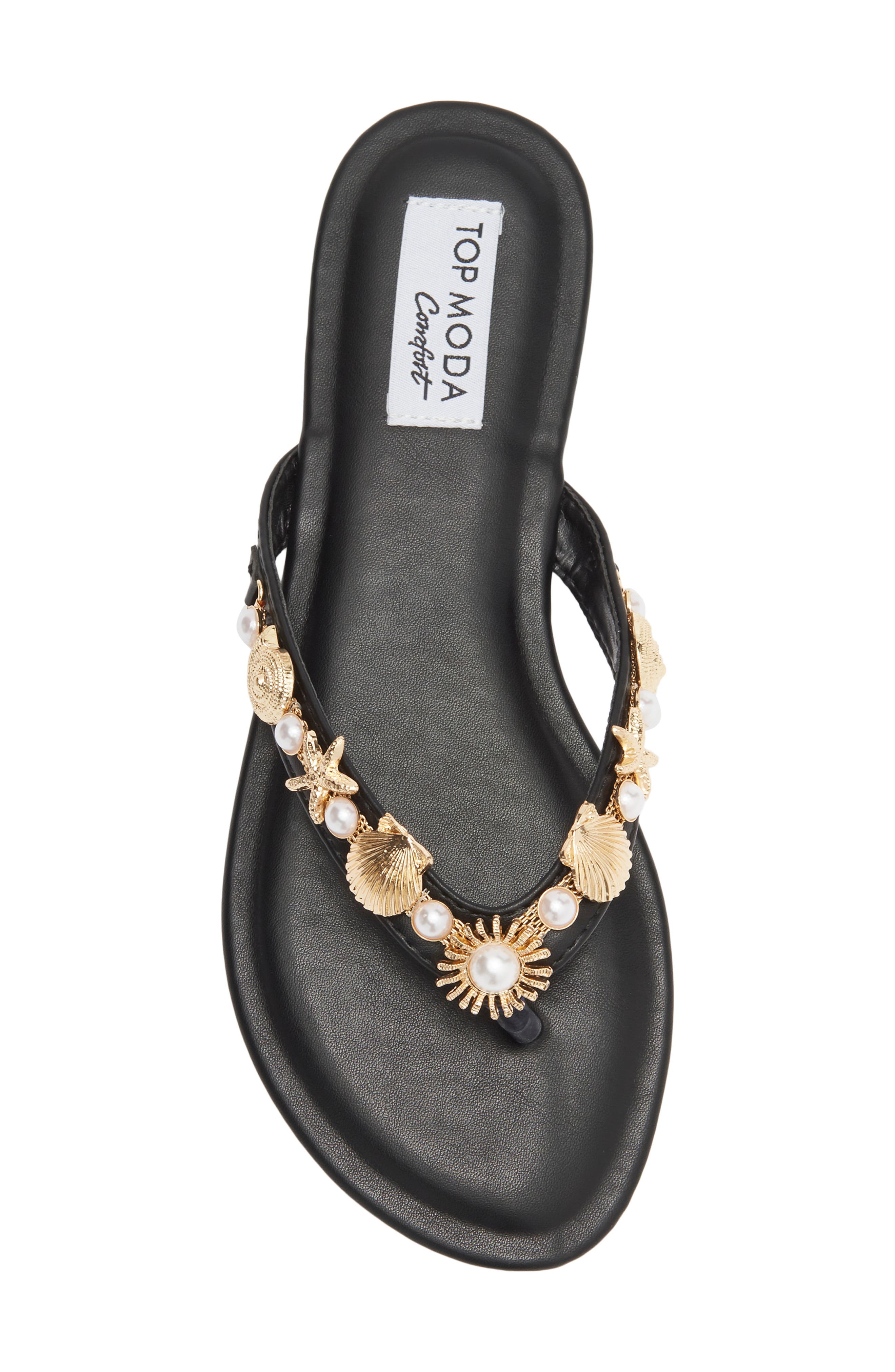 TOP MODA Robin Flip Flop, Alternate, color, Black Pu