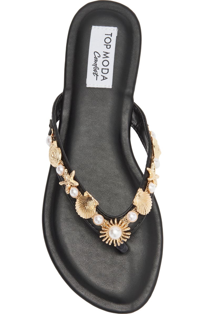 TOP MODA Robin Flip Flop, Alternate, color, Black Pu