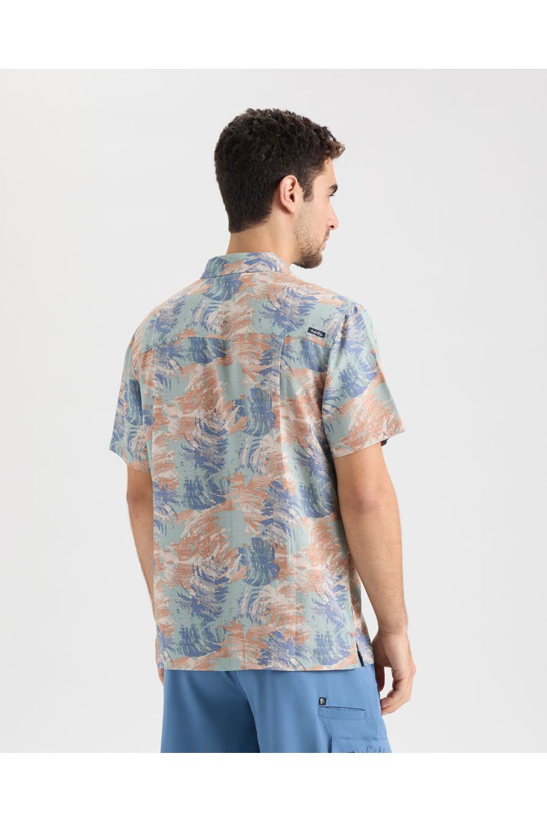 On Another Holiday Short Sleeve Woven Shirt, Alternate, color, Sagebrush