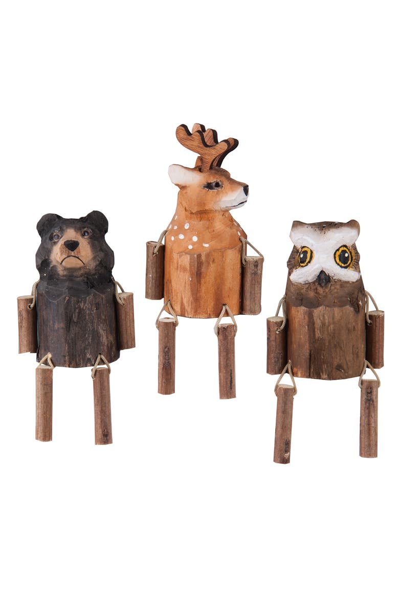 Woodland Animal Figure Assortment of 3, Main, color, brown