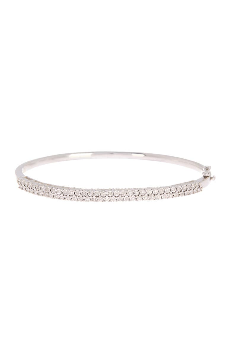 Sterling Silver Diamond Bangle Bracelet - 0.32 ctw, Main, color, WHITE