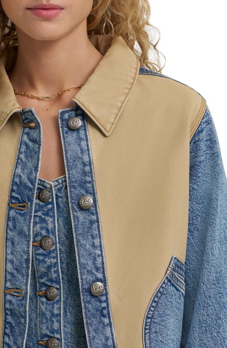 Lee Mixed Media Denim Jacket, Alternate, color, Aerial View