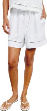 Splendid Stella Lace Inset Linen Shorts