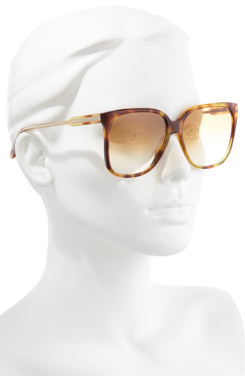 Victoria Beckham Core 59mm Square Gradient Sunglasses, Alternate, color, 