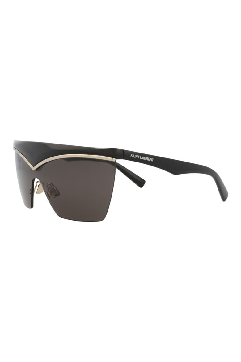 99mm Novelty Shield Sunglasses, Alternate, color, BLACK BLACK BLACK