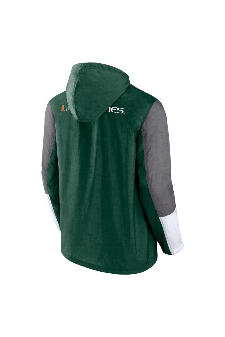 Men's Fanatics Branded Green/Gray Miami Hurricanes Game Day Ready Full-Zip Jacket, Alternate, color, Green