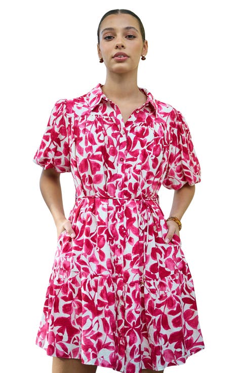 Floral Print Relaxed Shirt Dress