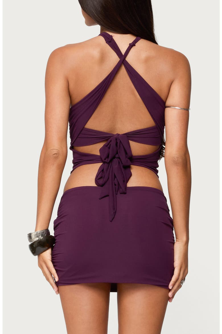 Maggi Tie Back Halter Top, Alternate, color, PURPLE