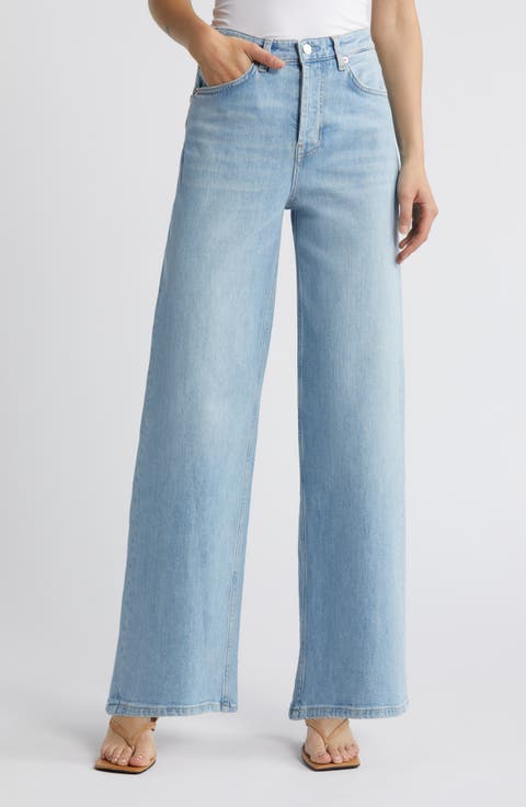 Getty High Waist Wide Leg Jeans (Blue Mist)