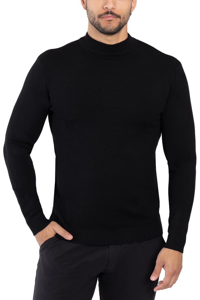 Core Mock Neck Knit Sweater, Main, color, BLACK