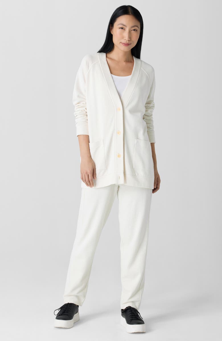 Eileen Fisher Organic Cotton Cardigan, Alternate, color, Bone