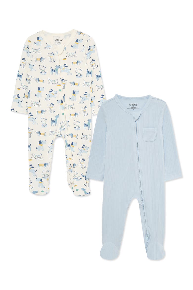 Kids' Puppy Fun 2-Pack Footies, Alternate, color, BLUE