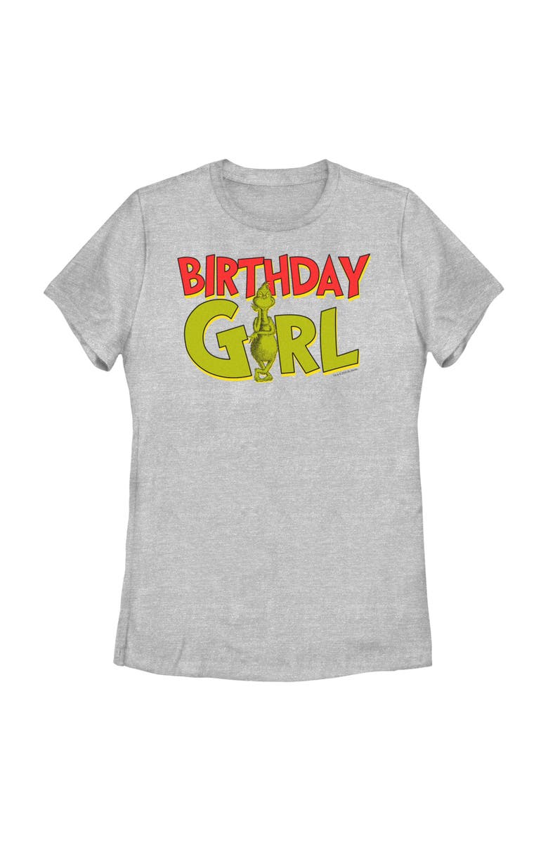 The Grinch Women's The Grinch Grinch Birthday Girl  Graphic T-Shirt, Main, color, Athletic Heather