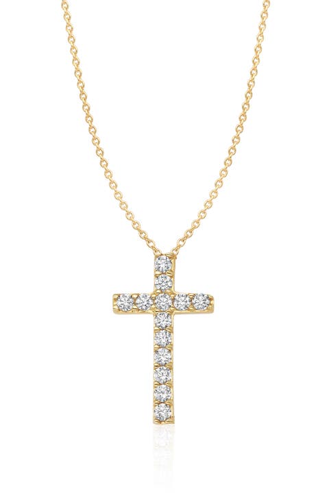 Pavé Cubic Zirconia Cross Pendant Necklace