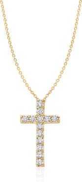 Crislu Pavé Cubic Zirconia Cross Pendant Necklace