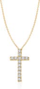 Crislu Pavé Cubic Zirconia Cross Pendant Necklace