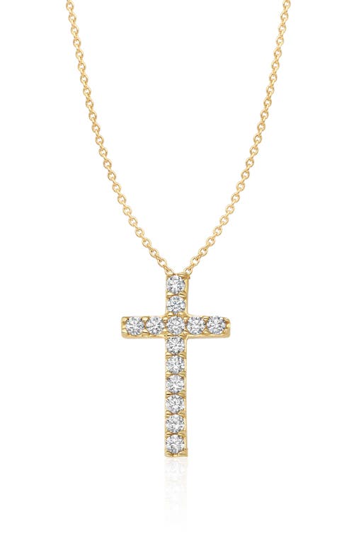 Crislu Pavé Cubic Zirconia Cross Pendant Necklace In Gold