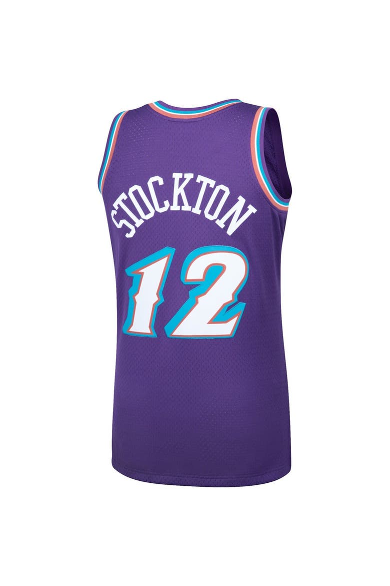 Men's Mitchell & Ness John Stockton Purple Utah Jazz Hardwood Classics Swingman Jersey, Alternate, color, Purple