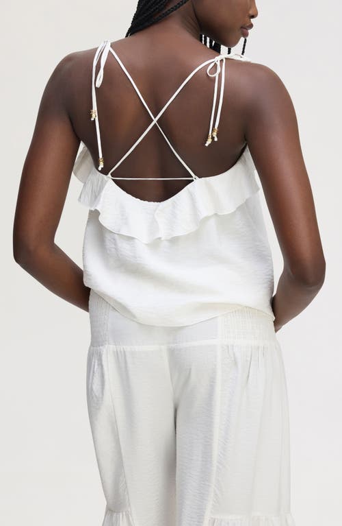 Sam Edelman Ruffle Tie Strap Camisole In White