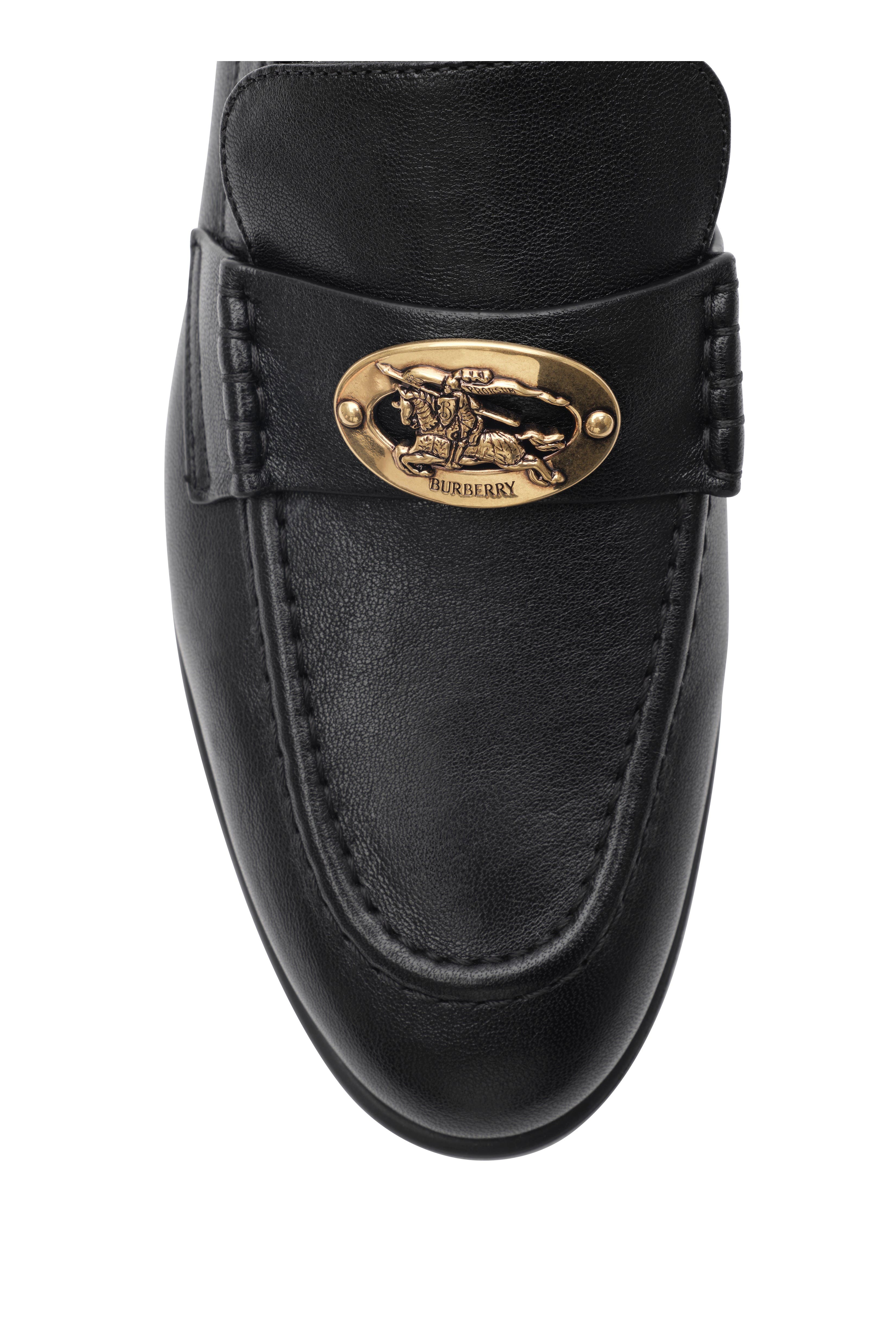 Burberry Leather Opal Loafers, Alternate, color, Black