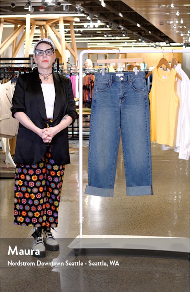 High Waist Cuff Wide Leg Jeans, sales video thumbnail