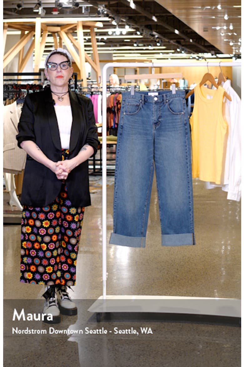 High Waist Cuff Wide Leg Jeans video