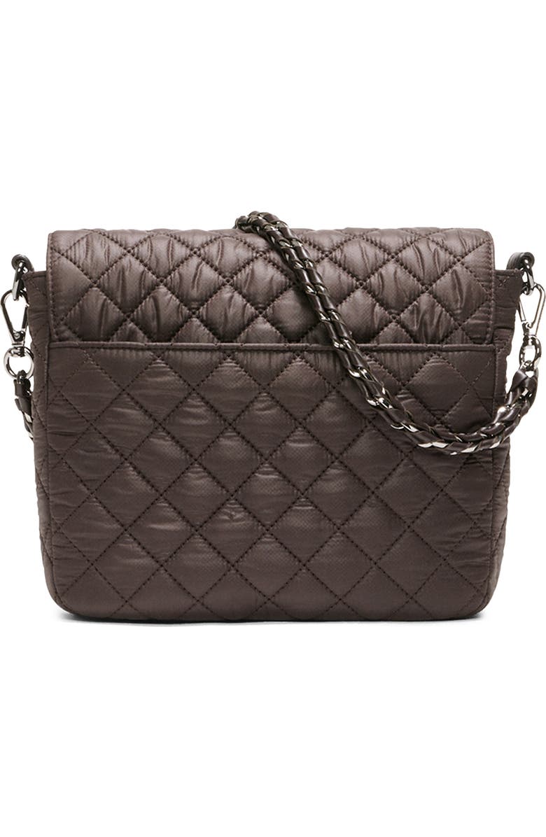 MZ Wallace Medium Crosby Lock Quilted Nylon Crossbody Bag, Alternate, color, Espresso
