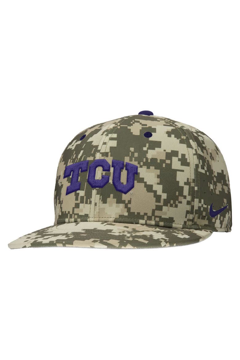 Men's Nike Digital Camo TCU Horned Frogs On-Field Baseball Performance Fitted Hat, Main, color, Camo