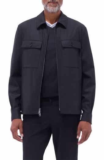 Bugatchi Stretch Wool Zip Shirt Jacket