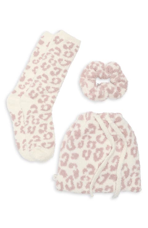 CozyChic® Leopard Print Scrunchie & Socks Gift Set
